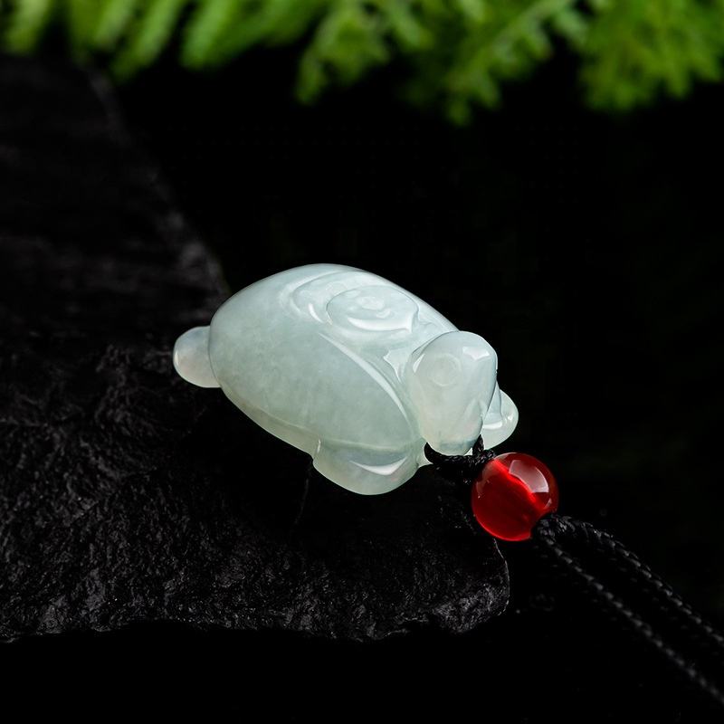 Natural Jadeite "Money Turtle" Talisman – Certified Authentic