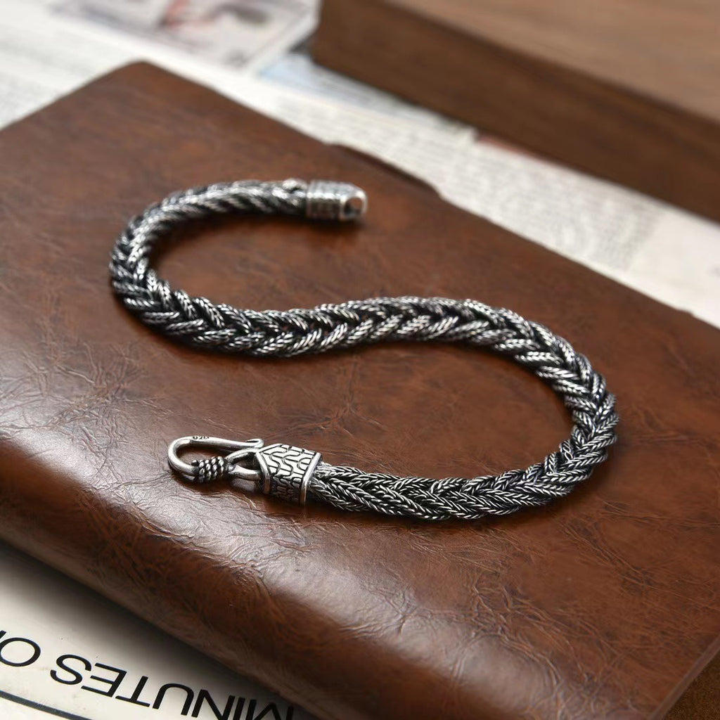 The Sovereign Viking Vajra Braided Link Chain in Solid 925 Silver