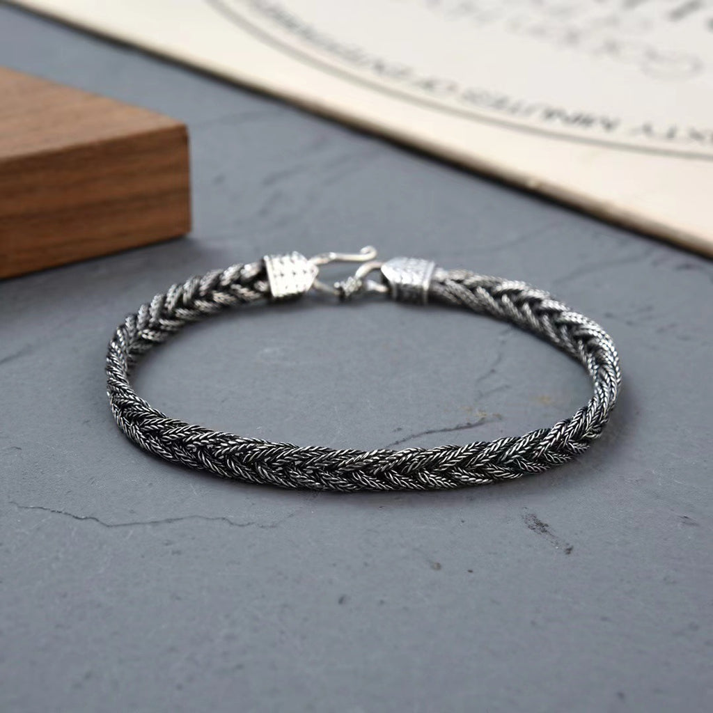 The Sovereign Viking Vajra Braided Link Chain in Solid 925 Silver