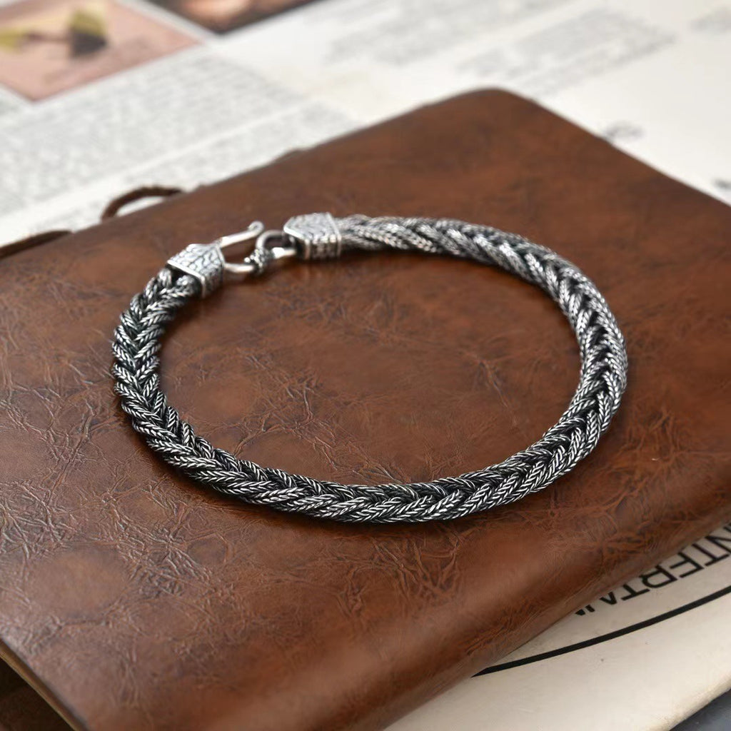 The Sovereign Viking Vajra Braided Link Chain in Solid 925 Silver