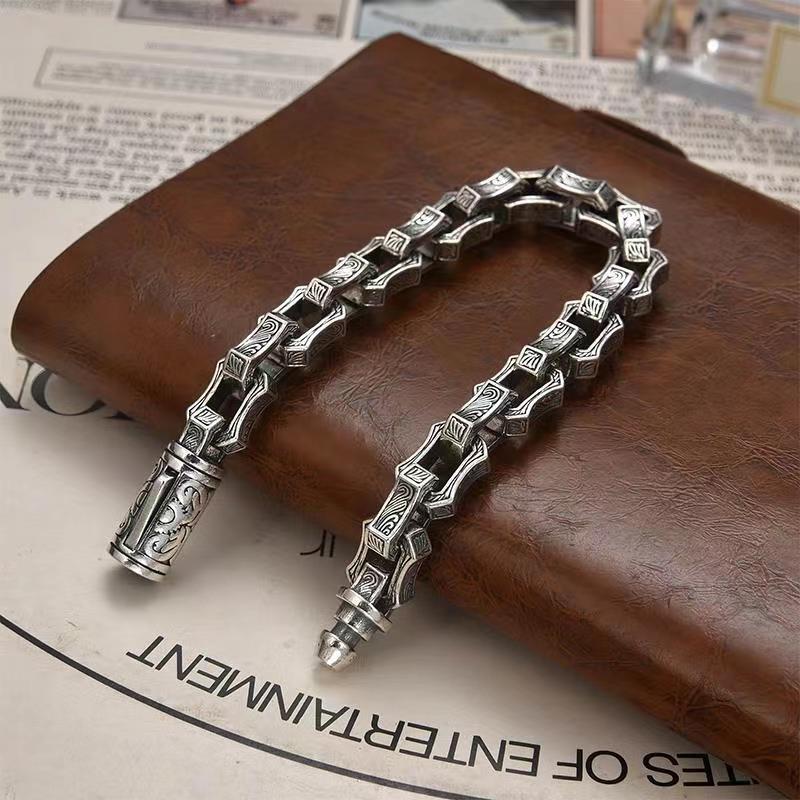The Rock Sovereign Geometric Link Bracelet // Solid 925 Silver