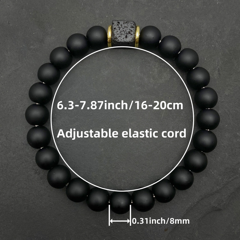The Obsidian & Volcanic Stone Stack Bracelet