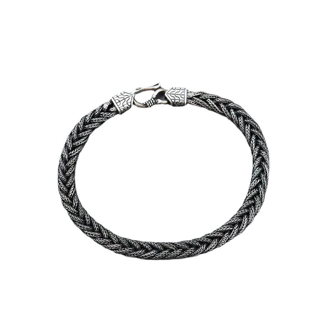 The Sovereign Viking Vajra Braided Link Chain in Solid 925 Silver