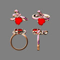 The Ruby Bow Custom Heart Ring (Made to Order)