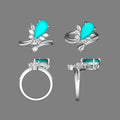 The Vivid Blue Pear Cut Diamond Ring (Made to Order)