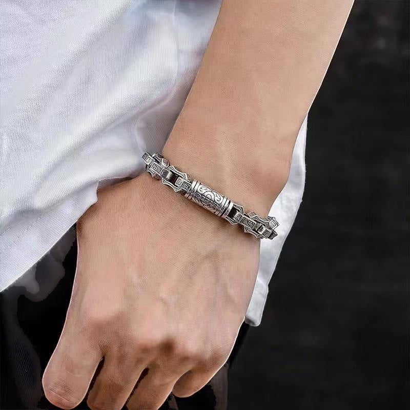 Rock Geometric Link Bracelet - Neo Deco Glam Silver - BoxUnboxed